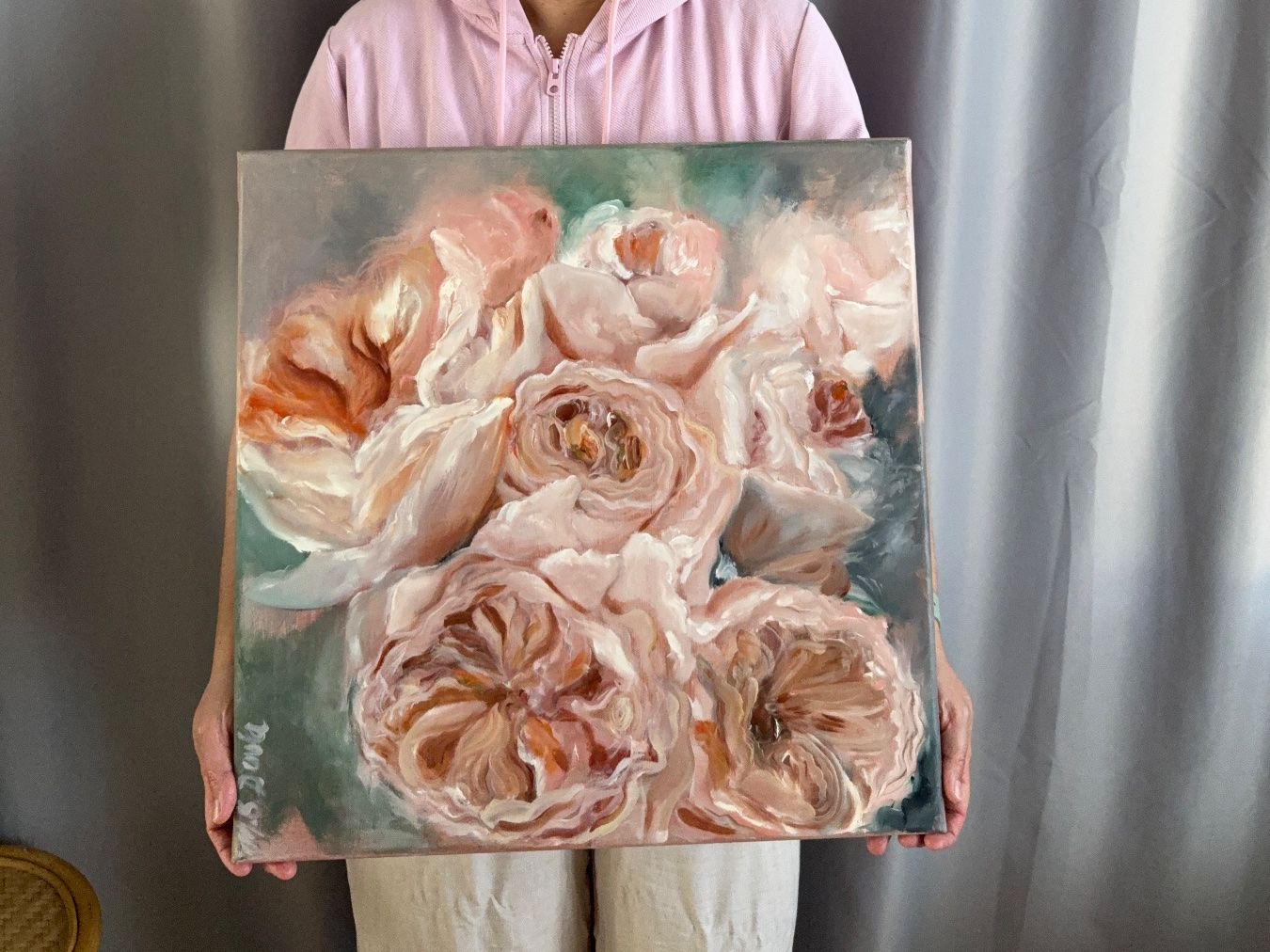 Dipinti: Ölgemälde 50x 50 Blumen – Nuovo e nell'imballaggio originale da Schöftland venduto da M.B.Dudart