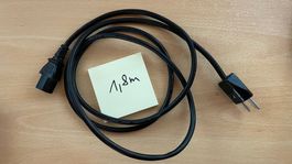 Gerätekabel 1,8m schwarz mit Schweizer Stecker