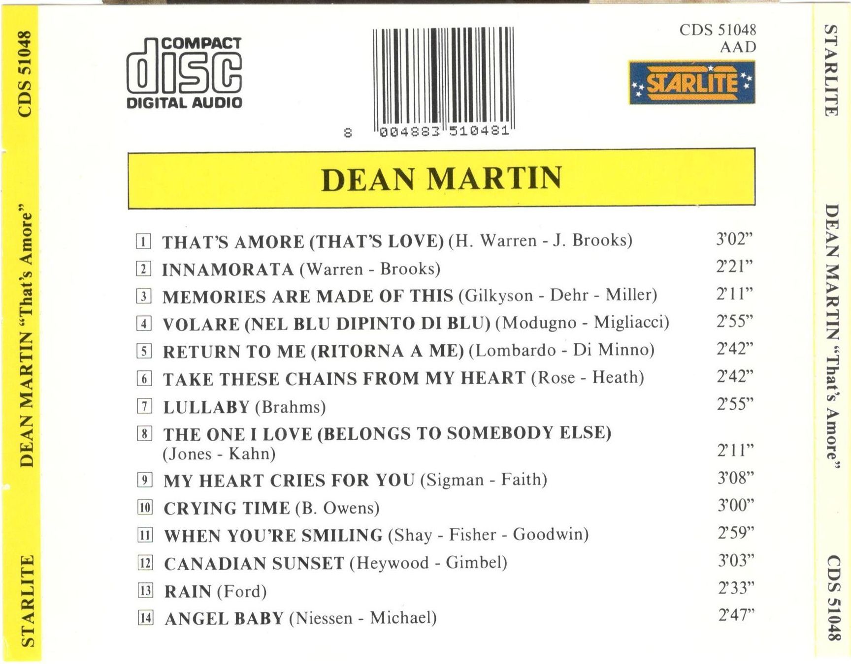 CD: Dean Martin CD That's Amore – Usato da St. Margarethen TG venduto da ursk10 1