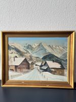 Winter Village Painting, Rudolf Weber 1872-1949