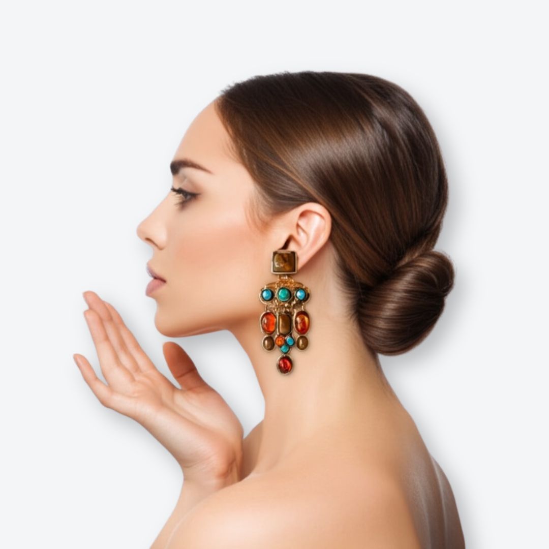 Orecchini pendenti & Orecchini a lobo: Modeschmuck-Ohrringe mit bunten Steinen – Nuovo (secondo la descrizione) da Oberkirch LU venduto da petitefashion