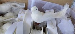 Hochzeitsdeko-Set: Bänder, Tauben, Perlen für DIY-Deko!