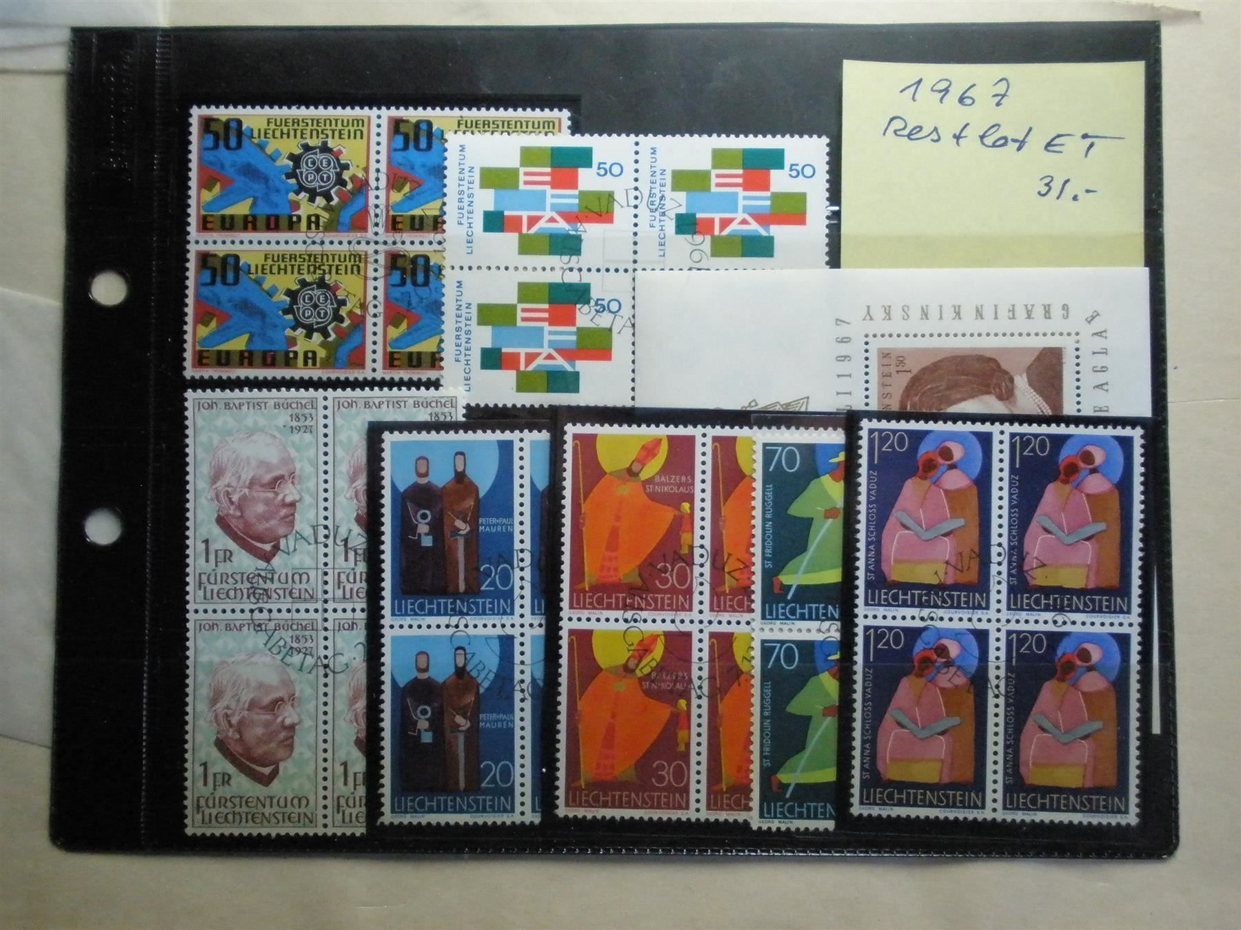 Tutti i francobolli: 1967 ET Restlot – Usato da Buchs SG venduto da Tigeradler