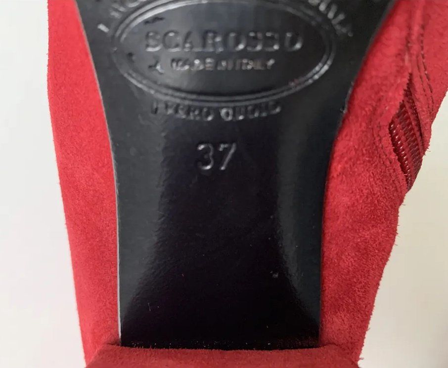 Damenschuhe: Stiefeletten Scarasso - Wildleder rot – Gebraucht aus Mörschwil von Nrohner 5