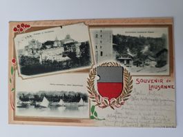 Ansichtskarte Lausanne Souvenir gelaufen 1901 gebraucht Box1