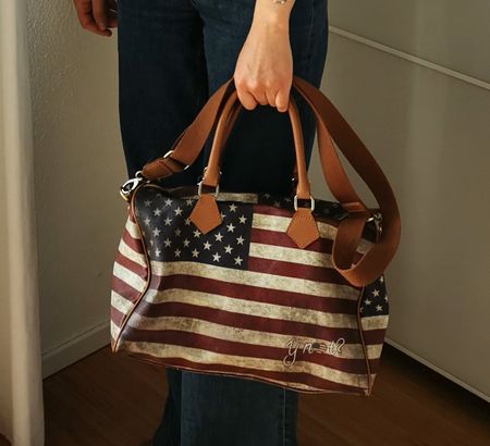 Vintage USA Flaggen Handtasche, Top Zustand.