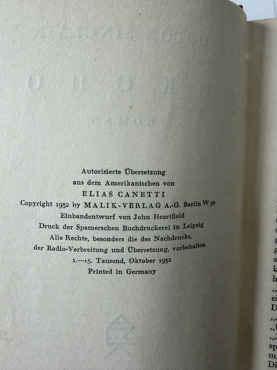 Libri: Upton Sinclair: Alkohol. Roman. Übersetzung von Elias Canett – Usato da Winterthur venduto da romaroma 1