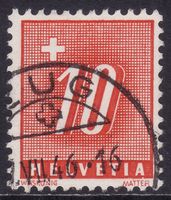 Portomarke SBK-Nr. 55y (Ziffer und Kreuz 1938) gestempelt