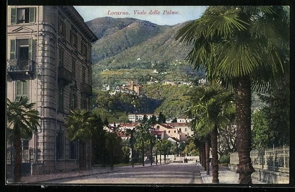 Cartoline postali: AK Locarno, Viale delle Palme – Usato da Berlin venduto da bartko-reher