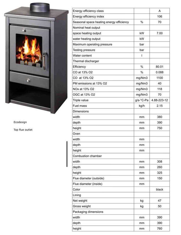 Camini: 56310 - Kaminofen 7kW mit Holzfach – Nuovo e nell'imballaggio originale da Wallenwil venduto da toesstal-vertrieb 9