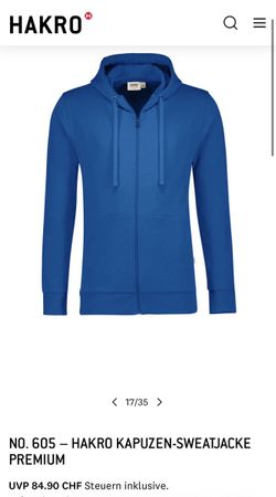 Hakro Sweat Jacke, Gr. S, Neu mit Etikett, Top Qualität!