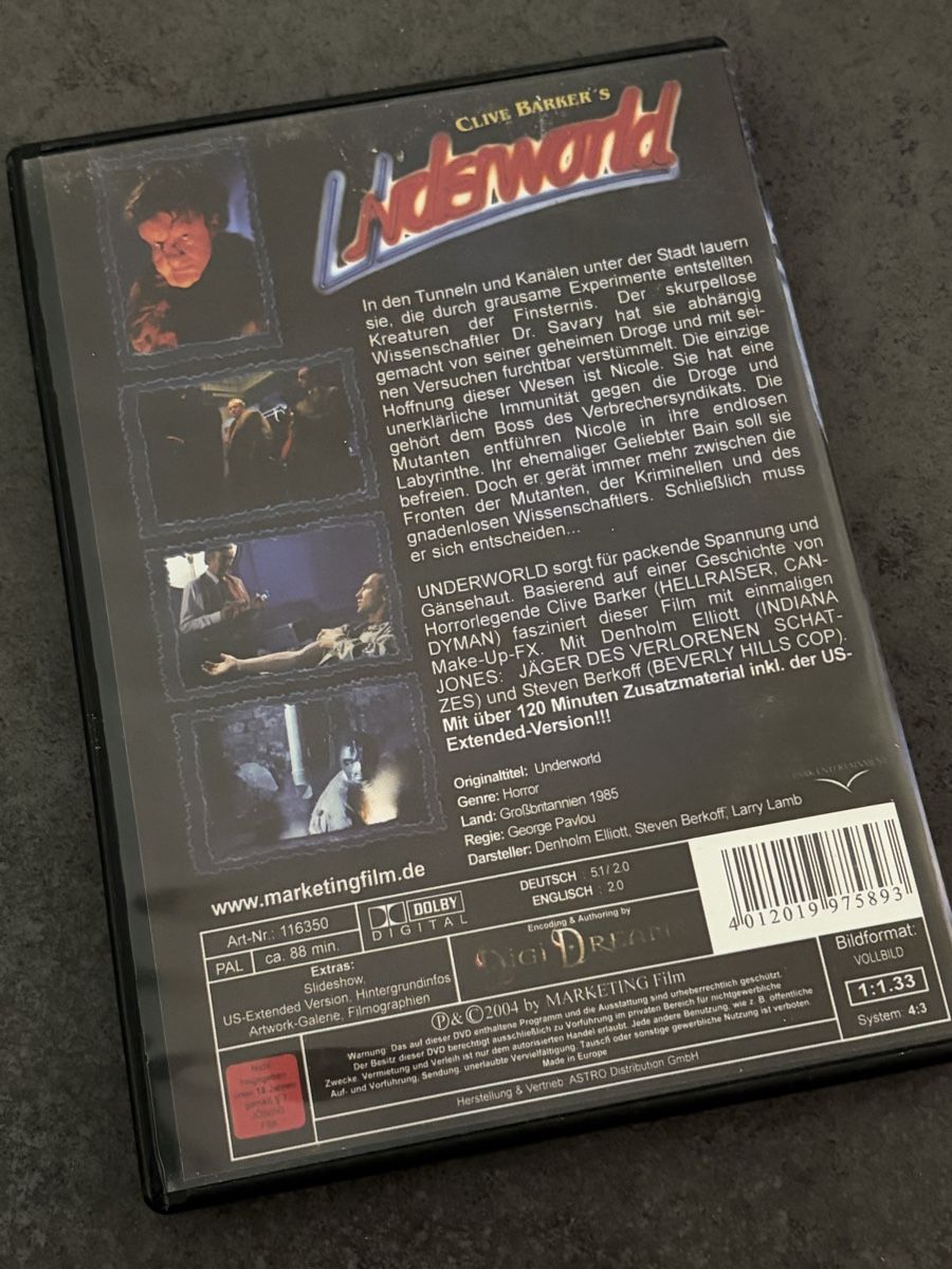 Alle DVDs: Clive Barker’s UNDERWORLD (1985) – Gebraucht aus Inkwil von RetrOhyeah_Schweiz 1