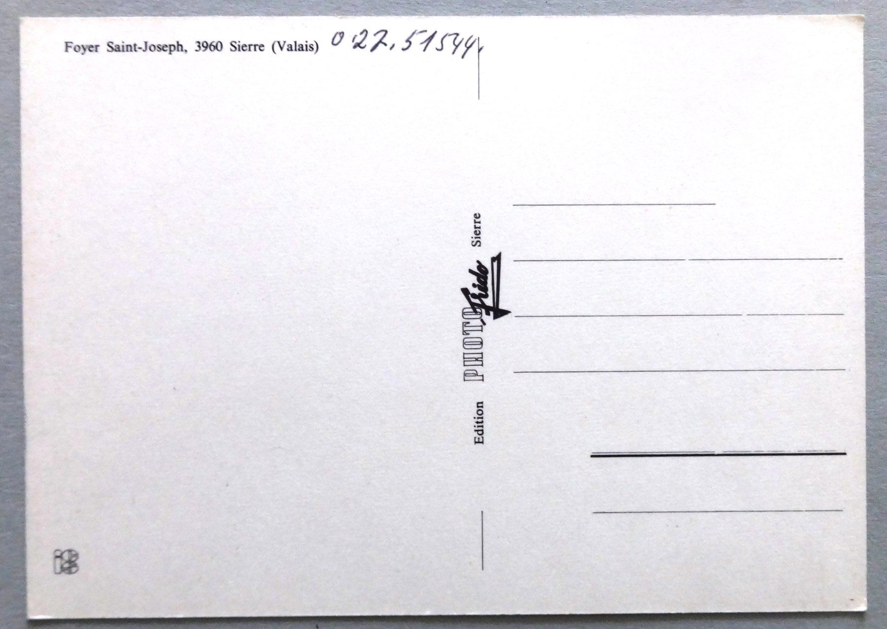 Cartoline postali: Foyer Saint-Joseph, Sierre – Usato da Fétigny venduto da Billy2miny 1