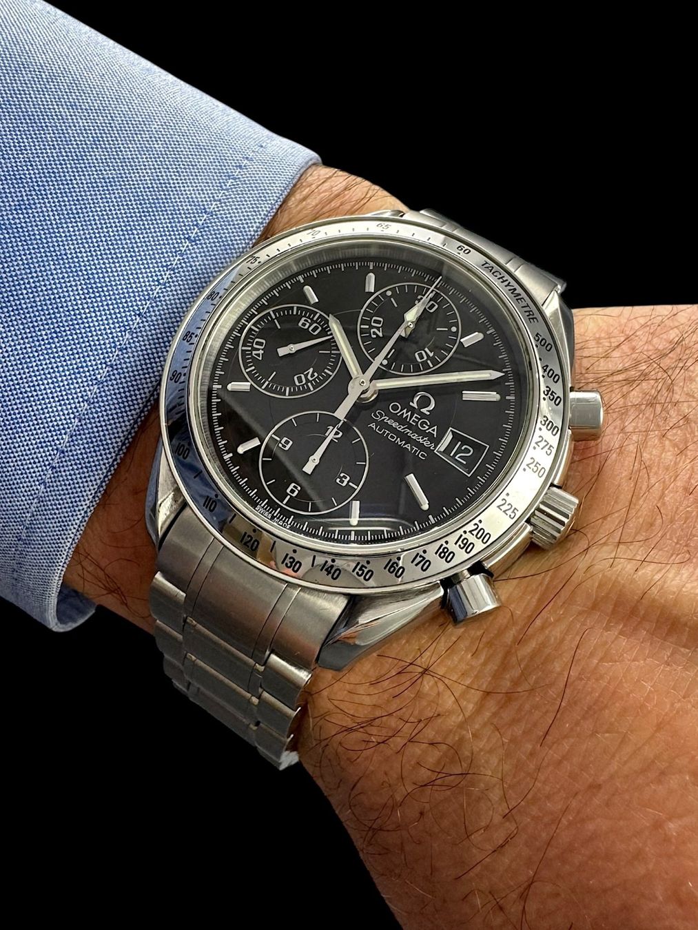 Omega Orologi: Omega Speedmaster Automatic Chronograph Datum 39mm *U1103 – Usato da Zürich venduto da GalerieInauen 4