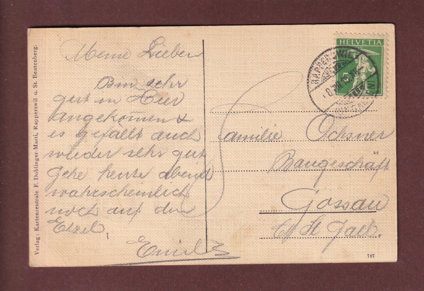 Cartoline postali: RAPPERSWIL - Schloss - 1910 – Usato da Pully venduto da nicecards-shop 1