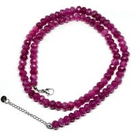 Halskette - Rubellite Perlen facettiert, 5x8mm