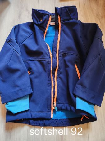 Kinder Softshell Jacke blau orange Grösse 92