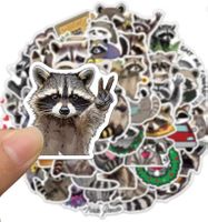 50Stk Süsse Waschbär Racoon Sticker Handy Aufkleber SRC01