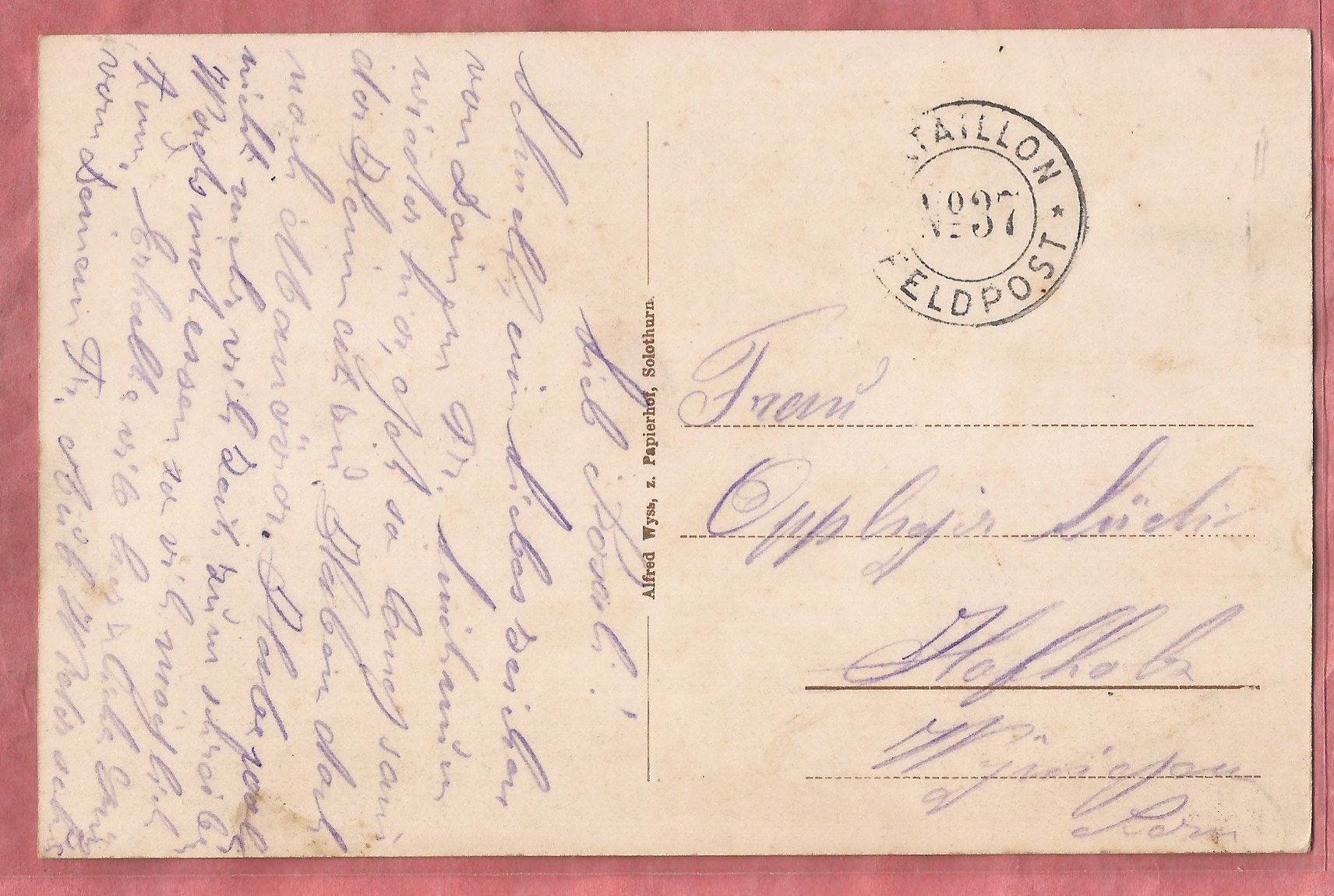 Ansichtskarten: Grandval - ca. 1915 – Gebraucht aus Fislisbach von Porano 1