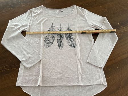 Ipsy- Langarmshirt rosa mit Federmotiv Gr. M