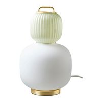 IKEA PILBLIXT Tischleuchte 41 wei/hgrn Gl/Goldeff Me