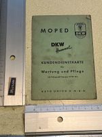 buch, heft, kundenkartem DKW hummel , moped 1959