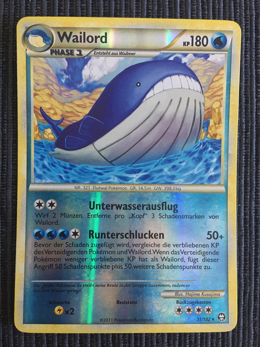 Pokémon Sammelbilder & Trading cards: Pokemon Wailord Reverse Holo HS Triumph 2009 – Neu (gemäss Beschreibung) aus Wabern von Collectfun