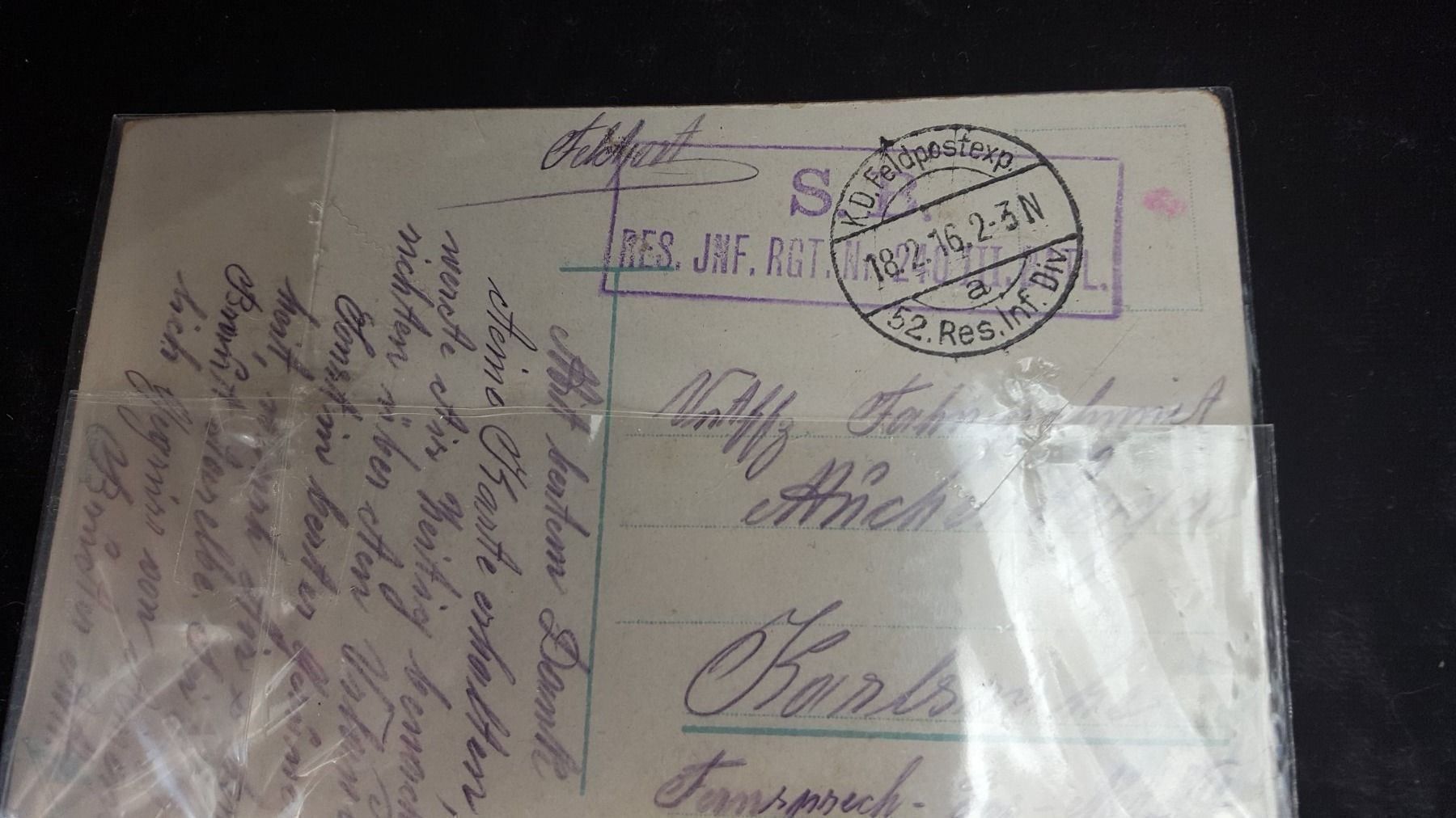 Cartoline postali: 2 Militärpostkarten von 1916 – Usato da Reinach venduto da 3Guggerli 3