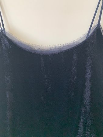 Festliches Top in Samtoptik, d‘blau, Gr.L/XL, 72%Viscose