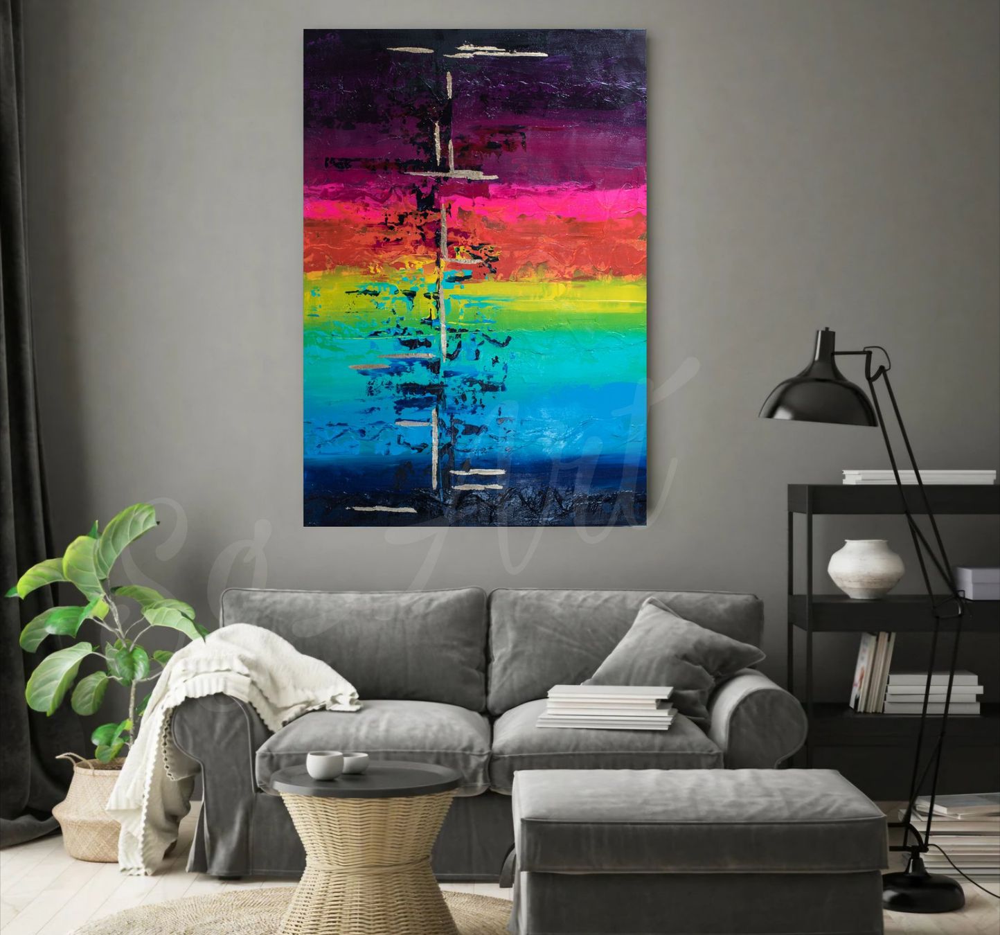 Dipinti: Acrylbild bunt abstrakt Gemälde Bild Neu Unikat – Nuovo e nell'imballaggio originale da Rheinau venduto da Sussel 5