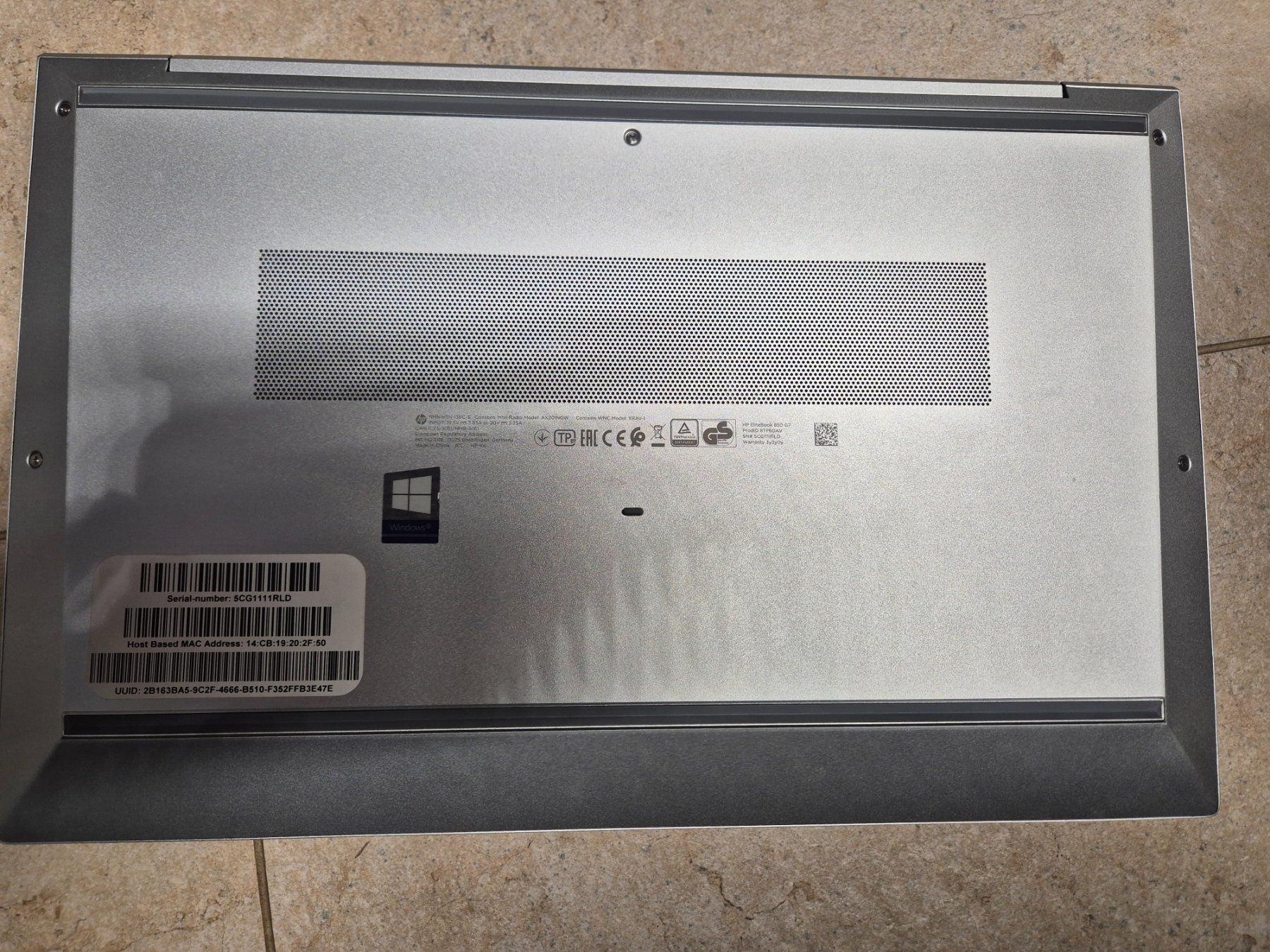 Hewlett Packard Notebook: HP EliteBook 850 G7 Notebook - mit Windows 11 Pro – Usato da Hellbühl venduto da Schumi 3