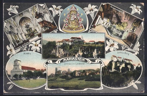 Cartoline postali: Mariastein, Kirche, Schlossruine Landskr – Usato da Berlin venduto da bartko-reher