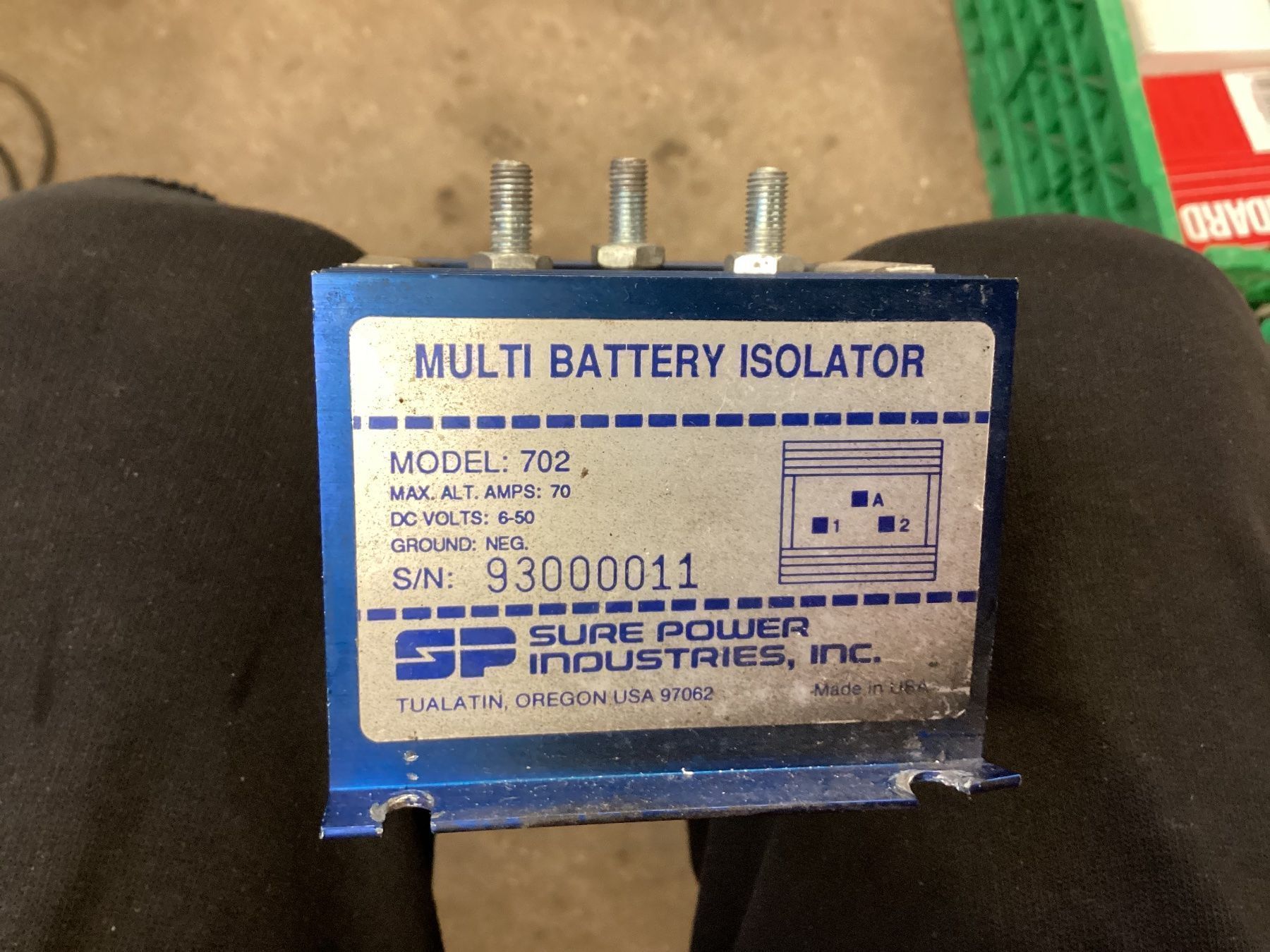 Alimentazione elettrica: Multi Batterie Isolator , laderstromverteiler 6- 50v , 70a – Usato da Marbach SG venduto da Mlippi 1