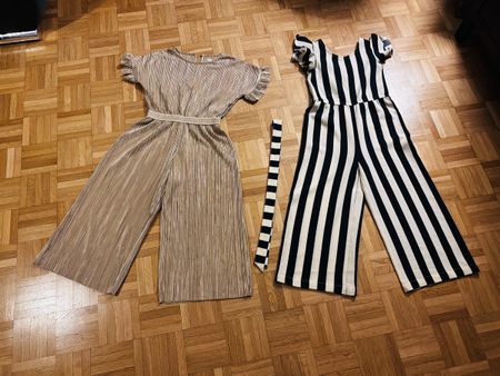 Sommer Jumpsuit Set, Gr. 116/122, gestreift & goldig!