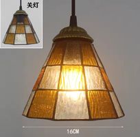 Lampe suspendue vintage en pierre de  verre Style  Tiffany