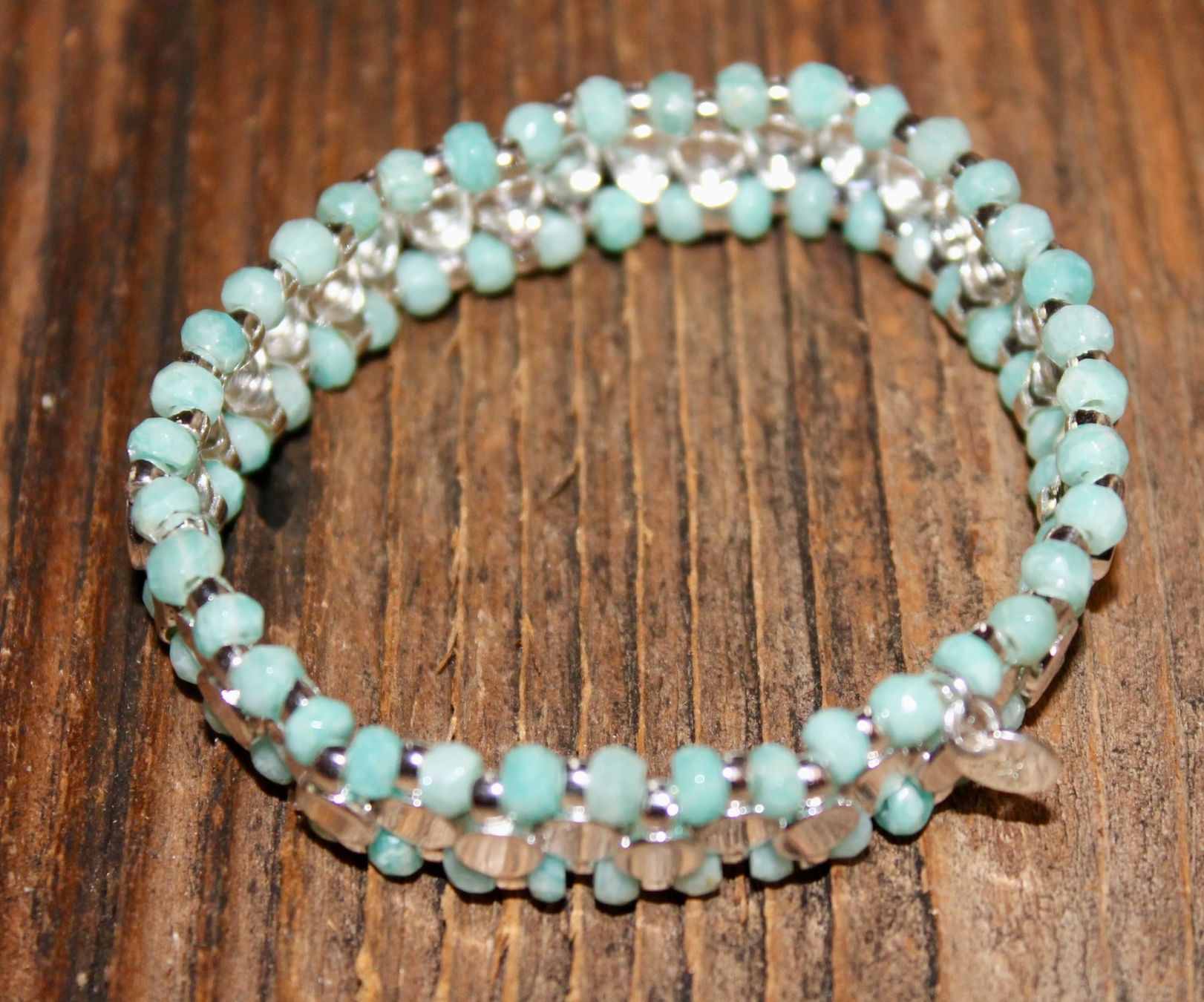 Bracelets: Armband, Messing versilbert mit Amazonit – Neuf (Voir description) à Kirchlindach par hekilida