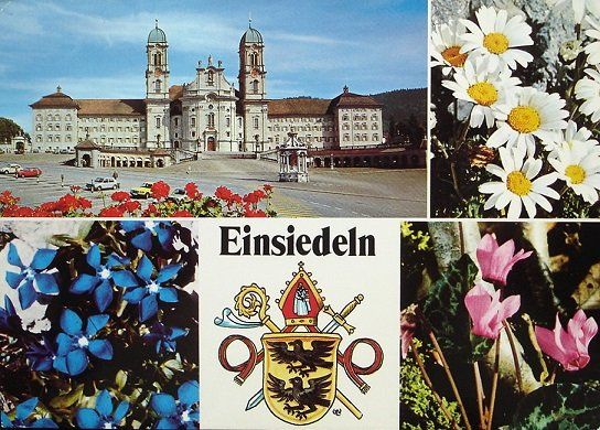 Cartes postales: EINSIEDELN Wappen - Kloster - Auto - Blumen – D'occasion à Jona par philajona