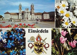 EINSIEDELN Wappen - Kloster - Auto - Blumen