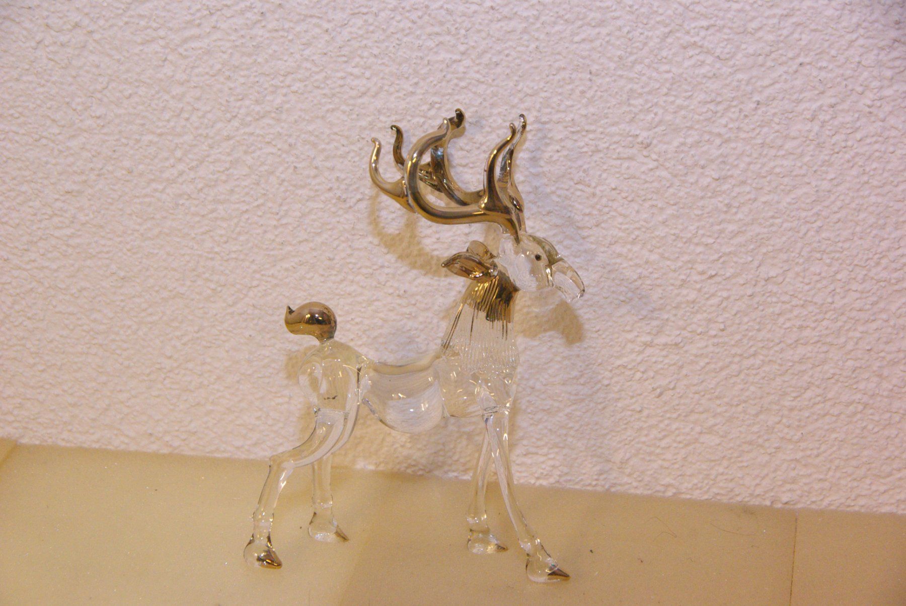 Figuren: Glas Hirsch mit Gold Geweih, Höhe: 16cm – Gebraucht aus Herisau von Cevianer1844 4