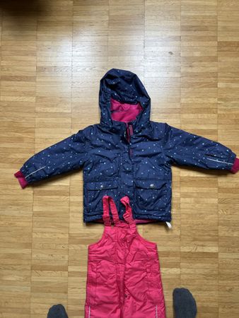 Winter-Skianzug-Set - Grösse 98 - Mädchen Rosa Blau Sterne 