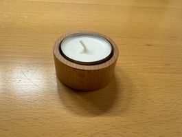 Kerzenständer für Teelichter Buchenholz geölt rund schlicht