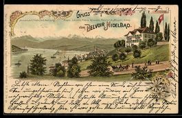 Litho Nidelbad, Belvoir mit Alpenpanoram