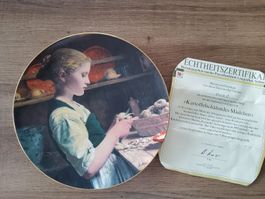 Sammelteller Langenthal Albert Anker Kartoffelschälendes Mäd