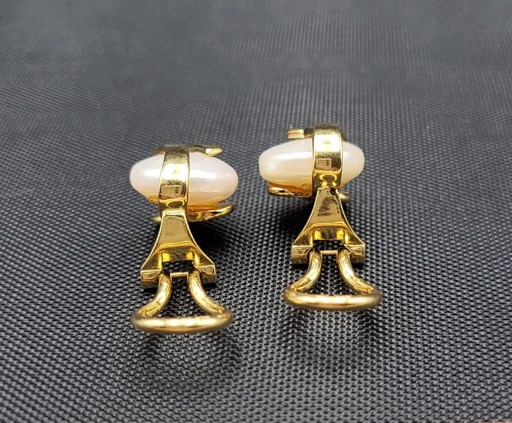 Orecchini pendenti & Orecchini a lobo: 18 Karat 750 Gold Ohrclips Mit Perlen – Usato da Wald ZH venduto da Dasilver 6