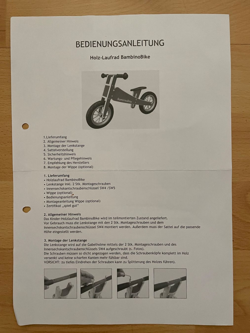 Veicoli per bambini: Draisienne en bois BambinoBike rouge – Usato da Longirod venduto da vin_hn9m 5