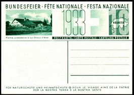 BFK 1933 Walliserin mit Bild Ferme Jura 57e ** SBK 100.-