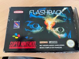 Jeu Super Nintendo Flashback complet avec sa boîte