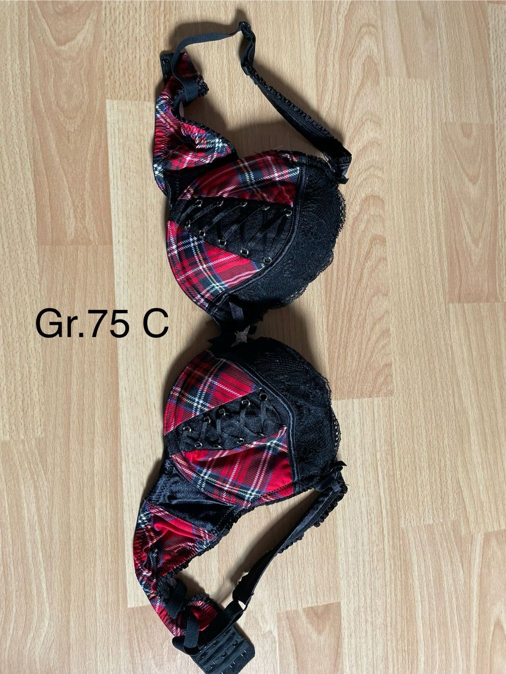 Altra biancheria intima: Spitzen BH, Rot/Schwarz, Grösse 75C – Usato da Linden venduto da lweber5