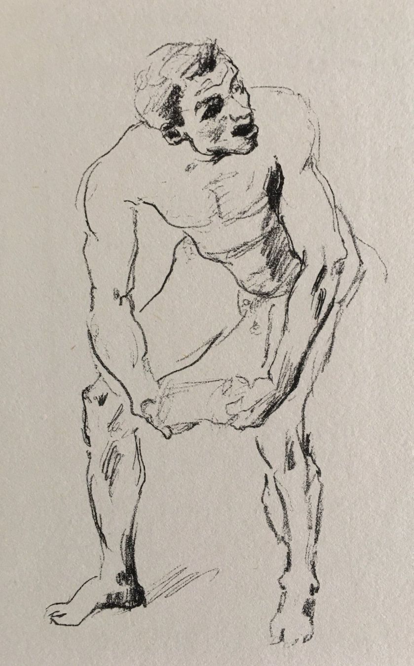 Grafica & Litografie: Lovis Corinth   "Studie zu Kain"  ZINK- oder STRICHÄTZUNG – Usato da Nennigkofen venduto da babag