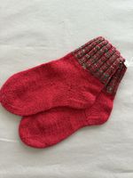 Handmade 100% cashmere Knitted Socks, Red Green